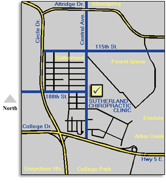 map of Sutherland Chiropractic location
